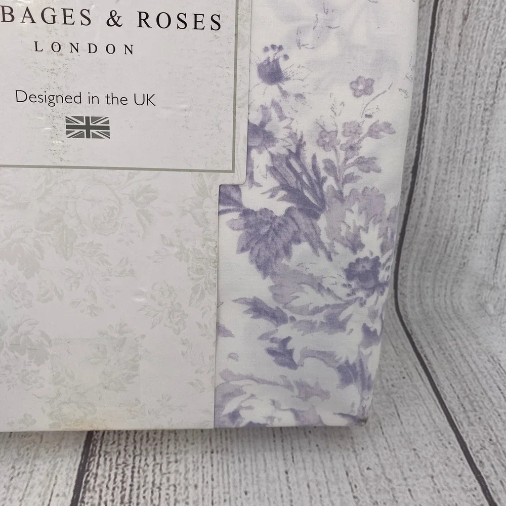 Cabbages & Roses Sheet Set Queen Alderney Lilac Floral 100% Cotton Percale